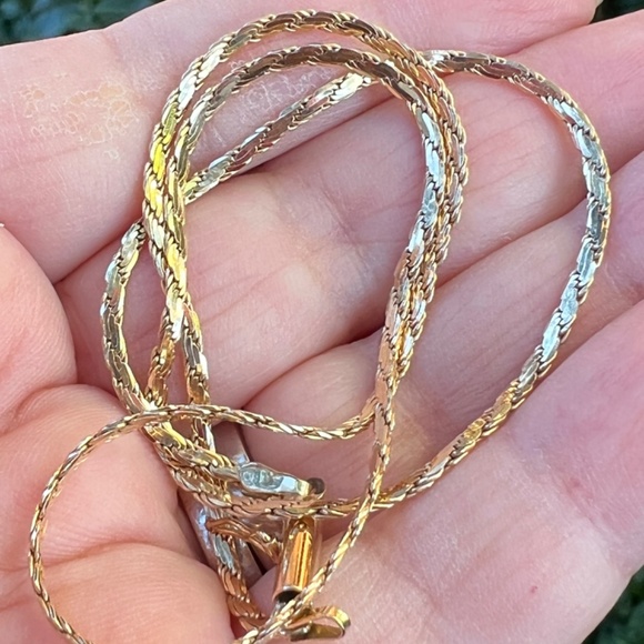 14K YELLOW GOLD FLAT SNAKE STYLE CHAIN NECKLACE UNISEX HALLMARKED APRX 15.5”LONG - Picture 16 of 16